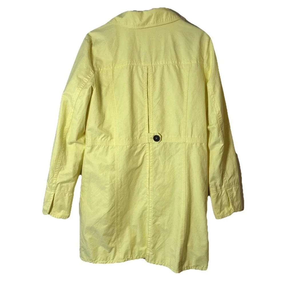 Eddie Bauer Womens Yellow Lightweight Jacket Coat Medium Button Front Cotton Bld - Picture 6 of 8